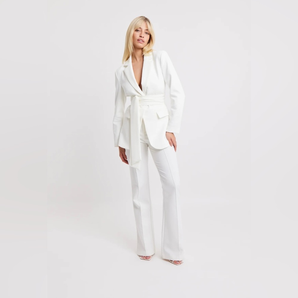 Because of Alice wide leg suit trousers-XS